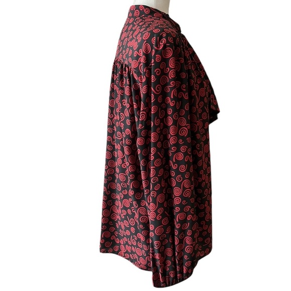 Vintage Lilli Ann Collections Secretary Ascot Button Down Blouse  Abstract Print - Picture 3 of 12